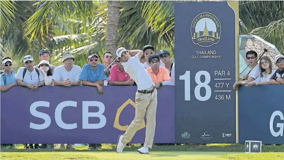  ??  ?? France’s Clement Sordet plays a shot during the third round yesterday.