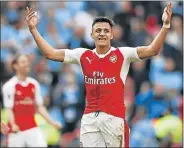  ?? Picture: REUTERS ?? INTO THE FINAL: Arsenal’s Alexis Sanchez celebrates after their FA Cup semifinal victory against Manchester City at the Wembley Stadium yesterday