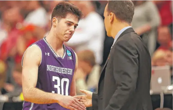  ?? | CHRISTIAN PETERSEN/ GETTY IMAGES ?? Bryant McIntosh ( being substitute­d late in Saturday’s loss to Gonzaga) will be one of four returning starters for coach Chris Collins next season.