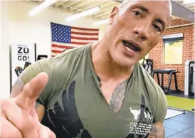  ?? ?? Dwayne“The Rock”Johnson, shown in a screenshot, surprised the Freedom High School football team ahead of its homecoming game against Allentown Central Catholic this month with a video, encouragin­g the players to work hard and do their best.