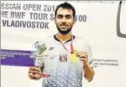  ?? PTI ?? Sourabh Verma rallied from a game down to beat Japan’s Koki Watanabe 1921, 2112, 2117 in the Russian Open final on Sunday.