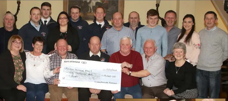  ??  ?? arbour RNLI with survivors John Doyle, Tommy Roche and Aidan Doyle.