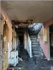  ?? MICHAEL WEBER — ENTERPRISE-RECORD ?? The interior of a house is seen damaged by fire Jan. 30, at Church in the Barn in Oroville.