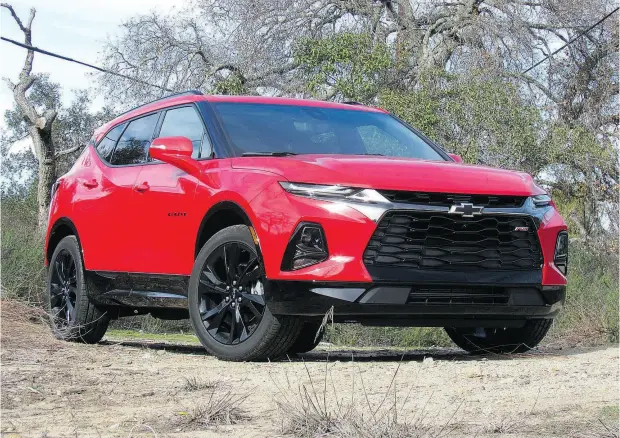  ?? PHOTOS: COSTA MOUZOURIS / DRIVING.CA ?? The 2019 Blazer enters the hotly contested mid-size SUV segment, a sector which Chevrolet says is attracting buyers mainly with styling in mind.