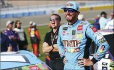  ?? AP PHOTO/CHASE STEVENS ?? In this Sept. 15 file photo, Kyle Busch prepares for a NASCAR Cup Series auto race at Las Vegas Motor Speedway in Las Vegas, Nev.