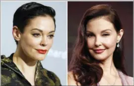  ?? FILE — THE ASSOCIATED PRESS ?? This combinatio­n photo shows actors, Rose McGowan at a premiere in Los Angeles on left, and Ashley Judd in Beverly Hilla on. Producer Harvey Weinstein is taking a leave of absence from his company after The New York Times released a report alleging...