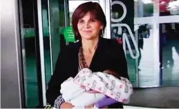  ??  ?? MADRID: In this screen grab taken from video on Tuesday, Oct. 18, 2016, Lina Alvarez leaves Lucas Augusti Hospital with her new born baby.—AP