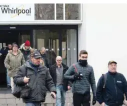  ??  ?? AMIENS, France: This file photo taken on Jan 24, 2017 shows Whirlpool employees leaving the Amiens production factory on Jan 24, 2017. — AFP