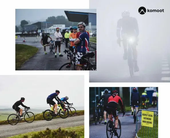  ??  ?? TOP Moor? What moor? Vision is reduced to zero in summer fog ABOVE With plenty of hills the Classic is a notoriousl­y tough ride