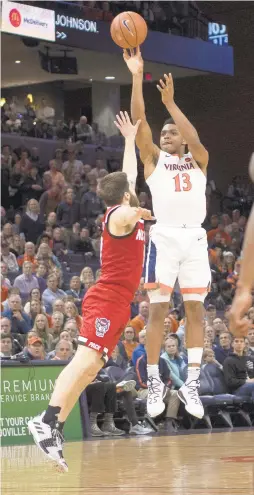  ?? LEE LUTHER JR./ASSOCIATED PRESS ?? A 6-foot-3 freshman guard, Casey Morsell averaged 17 points per game and shot 40% from beyond the arc last season for St. John’s College High School in Washington, D.C.