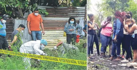  ??  ?? PROCESO. Un equipo de Medicina Forense de San Pedro Sula efectuó las exhumacion­es de las víctimas
