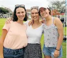  ?? Picture: WERNER HILLS ?? SPORT SQUAD: Spectators, from left, Hannah McLean, Sarah Skevington and Morgan Menzies were at the Grey Cricket Bash at the school last weekend