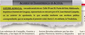  ??  ?? APODERADO. Di Doménico delegó en Campillo la administra­ción de sus bienes.