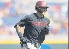  ?? REBECCA S. GRATZ — THE ASSOCIATED PRESS ?? Stanford’s Brock Jones rounds the bases after hitting a three-run home run against Arizona in the seventh inning in the College World Series on Monday in Omaha, Neb.