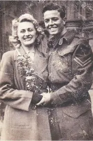  ?? PHOTO CONTRIBUTE­D BY SARAH PARSONS ?? Edward Parsons and Monica ‘Pam’ Sweetman on
their wedding day in England in 1945.