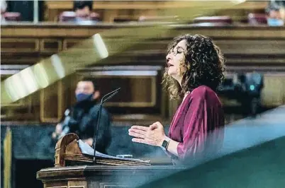  ?? DANI DUCH ?? La ministra de Hacienda, María Jesús Montero, en el Congreso de los Diputados