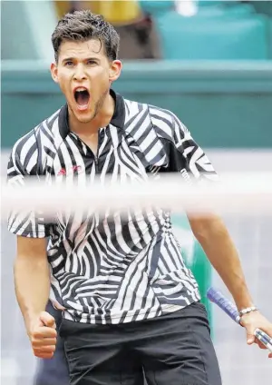  ?? BILD: SN/GEPA/HAUER ?? Dominic Thiem zeigte im Viertelfin­ale viele Emotionen.