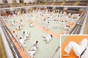  ?? — AFP photos ?? Judokas attend the judo Winter Training at the Kodokan in Tokyo, in this Jan 22 file photo.