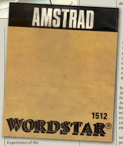  ??  ?? ABOVE WordStar 1512 was launched at the same time as the Amstrad PC1512