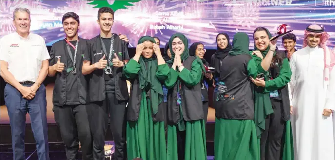  ?? Supplied ?? Shaheen, a team of students from Dhahran, won first place at Saudi Arabia’s first F1 in Schools national finals and will be heading to Singapore, along with teams Oryx and Abiyya, in September for the world finals event.