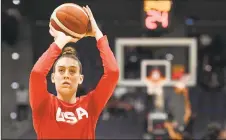  ?? Jessica Hill / Associated Press ?? The United States’ Breanna Stewart warms up before Monday’s exhibition against UConn in Hartford.