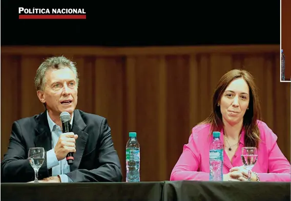  ??  ?? TENSA CALMA. Macri y Vidal se muestran juntos, pero los conflictos podrían recrudecer en diciembre. Ella le apunta a Dujovne.