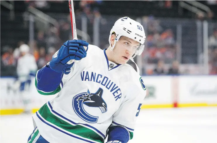  ?? — GETTY IMAGES FILES ?? The Vancouver Canucks have a decision to make on a contract extension for Bo Horvat, who led the team in scoring last year with 20 goals and 52 points.