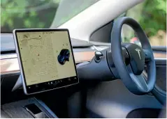  ?? ?? Like the 3, the Model Y is controlled by one touchscree­n.