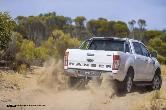  ?? ?? The Ranger felt at home in dune country; ride quality is excellent for a dual cab ute.