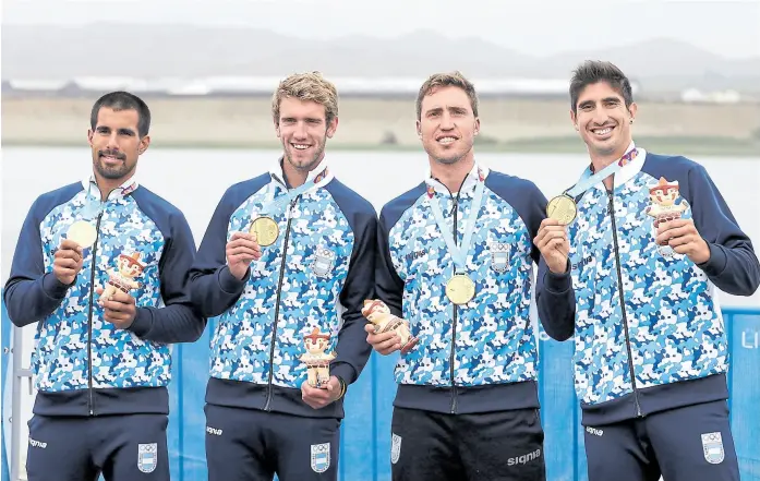  ?? Cristianne mattos / lima 2019 ?? agustín Díaz, axel Haack, Francisco Esteras e iván Carino, los campeones de la categoría cuatro remos; titanes sobre el agua en la pista de albufera