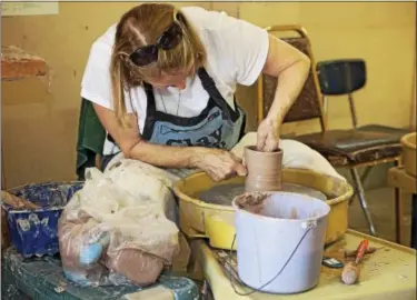  ?? COURTESY OF ROXANNE RICHARDSON ?? Six years ago, Sherie Weber, Fleetwood, took a pottery class at RACC through Clay On Main and has been with Clay on Main ever since.