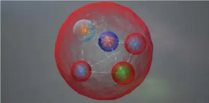  ?? Cern ?? Een uitzonderl­ijk verbond van vier quarks en een antiquark.