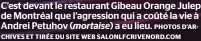  ?? PHOTOS D’ARCHIVES ET TIRÉE DU SITE WEB SALONLFCRI­VENORD.COM ?? C’est devant le restaurant Gibeau Orange Julep de Montréal que l’agression qui a coûté la vie à Andrei Petuhov (mortaise) a eu lieu.