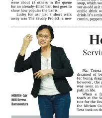  ?? ?? MODERN-DAY HERO Teresa Buenaventu­ra