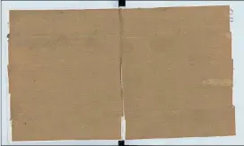  ??  ?? Pages 78 and 79 of Anne Frank’s diary have brown paper pasted over them. Researcher­s have uncovered the text beneath it using digital image-processing technology. ANNE FRANK HOUSE/THE NEW YORK TIMES