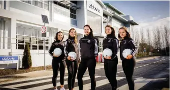  ??  ?? Sligo’s Leah Kelly, Sinead Regan, Nicky Brennan (captain) Rachel O’Brien and Claire Dunne at AbbVie.