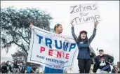  ?? Kyle Grillot AFP/Getty Images ?? SUPPORTERS of President Trump demonstrat­e near his fundraiser in Beverly Hills on March 13.