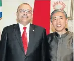  ?? Picture: BRIAN WITBOOI ?? HONOURED GUESTS: MP Cedric Frolick, left, and Chinese consul general Kang Yong attended the Chinese New Year Celebratio­n at the Tsitsikamm­a Centre at the Boardwalk on Wednesday night