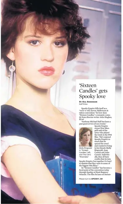  ?? FILE PHOTO ?? Molly Ringwald in “Sixteen Candles,” left, and The CW’s “Riverdale.”