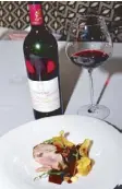  ??  ?? Ve al tende rloin with beetroot, ratte potato and ha ze lnut paire d with Château Mouton Rothschild Pauillac 2009.