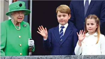  ?? ?? Attending the funeral: The Queen’s great-grandchild­ren George and Charlotte