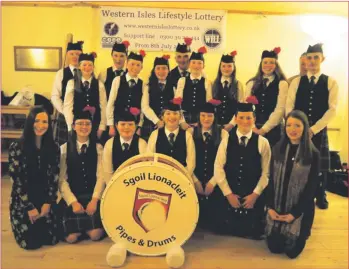  ??  ?? Sgoil Lionacleit Pipe Band, pictured earlier this year, will play during the Dileab series.