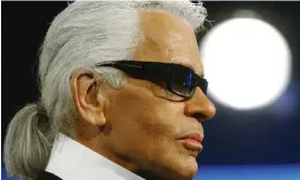  ?? ?? Karl Lagerfeld with his trademark quiff and ponytail in 2002. Photograph: Ralf Orlowski/