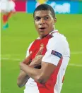  ?? REUTERS ?? Monaco’s Kylian Mbappe celebrates a goal against Dortmund.