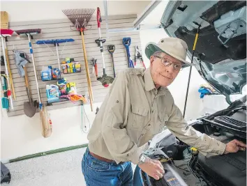  ?? JAMES PARK ?? “Now, even though I have the same junk, it looks neater. It's so convenient,” says Brian Pringle, who had his garage renovated by Ottawa Garage Makeovers. He had a new resin coating put on the floor and heating installed to make wintertime puttering...