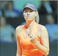  ?? REUTERS ?? Maria Sharapova of Russia celebrates a point during her victory over Italy’s Roberta Vinci at last week’s WTA Stuttgart Grand Prix.