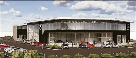  ?? City of Danbury ?? A rendering of a proposed Mercedes-Benz dealership at Miry Brook and Sugar Hollow roads in Danbury.