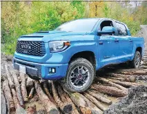  ?? DEREK McNAUGHTON/DRIVING ?? The 2019 Tundra TRD Pro is much like its previous incarnatio­n, but does come in lovely Voodoo Blue.