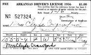  ?? ?? Maud Crawford’s 1956 Arkansas driver’s license.
