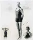  ??  ?? Arne Borg, the Swedish swimmer, who won five Olympic medals wearing this early Speedo outfit known as the Racerback